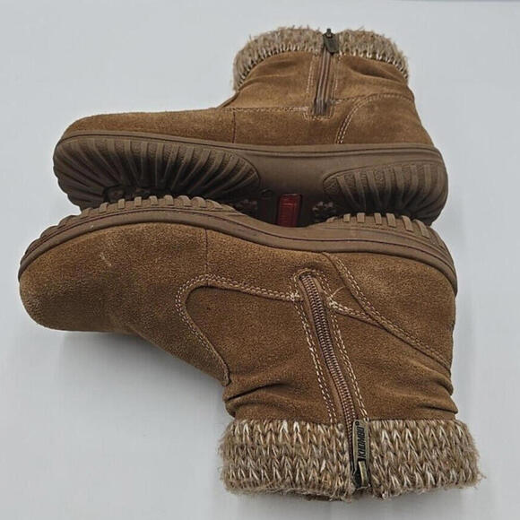 Khombu Women's Laura All Weather Booties TAN / Chestnut New in Box Size 8 - Picture 6 of 8
